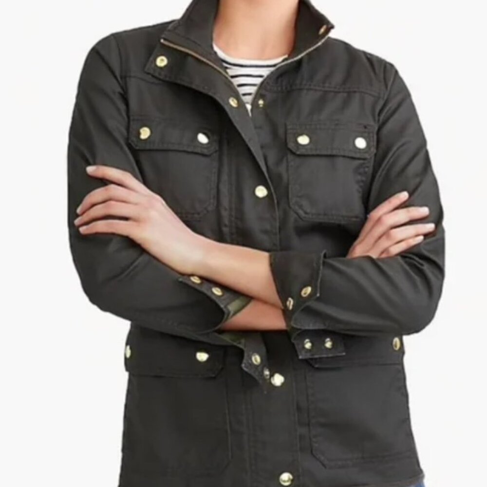 J. Crew Green Field Military Waxed Jacket- Mossy Green